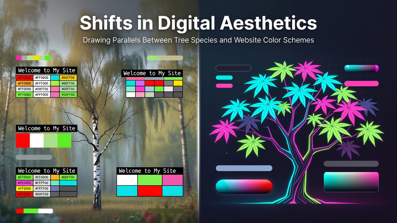 Shifts in Digital Aesthetics: Drawing Parallels Between Tree Species and Website Color Schemes